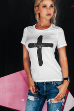 Load image into Gallery viewer, “Sacrifice” White Jersey Short Sleeve Tee