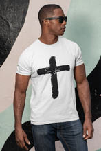 Load image into Gallery viewer, Men’s “Sacrifice” White Jersey Short Sleeve Tee
