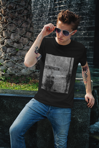 “Strength in Weakness” Black Jersey Short Sleeve Tee
